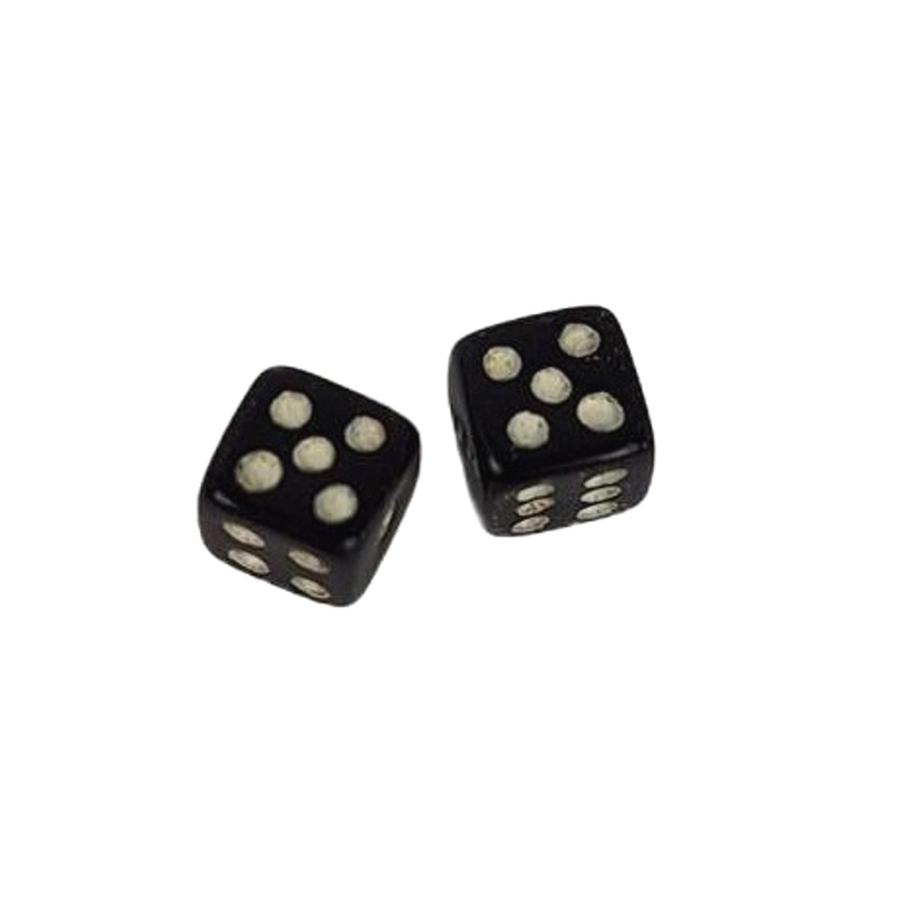 Vintage Miniature Dice Set 2 Pairs Black and‎ Cream Small Gaming Dice